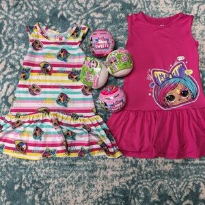 Lol doll balls and 2 dresses